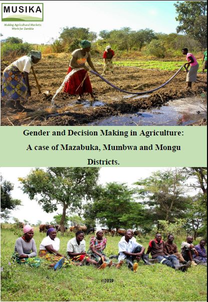 Gender and Decision Making in Agriculture: A case of Mazabuka, Mumbwa and Mongu Districts